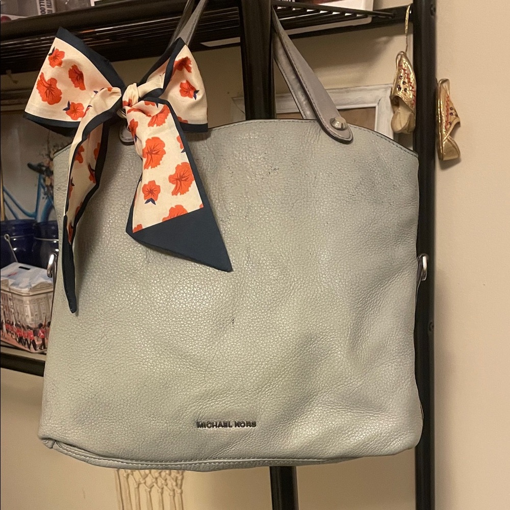 Michael by Michael Kors Light Blue Hand Bag with Bow